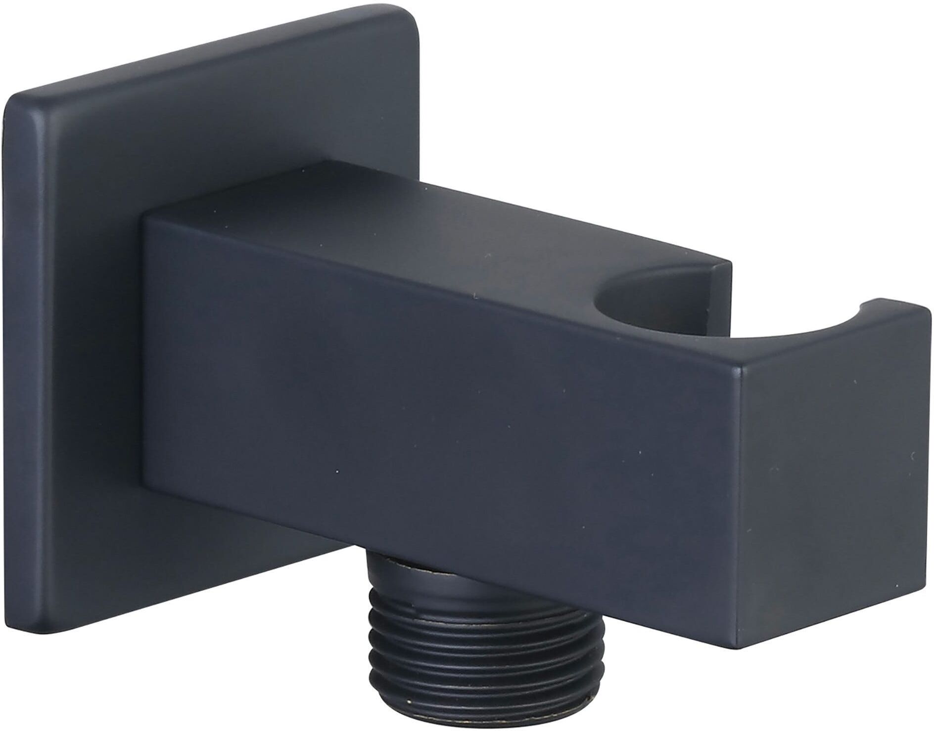 Tecnomat PRESA ACQUA TECOM QUADRA NERO OPACO IN OTTONE M1/2" CON ROSONE E SUPPORTO PER DOCCETTA