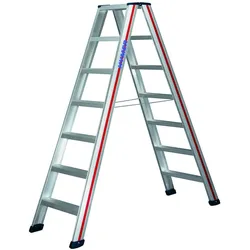 Hymer-Leitern, Leiter + Gerüst, Hymer 602412 Aluminium Stufen-Stehleiter klappbar 8.1 kg (Stehleiter, 150 cm)