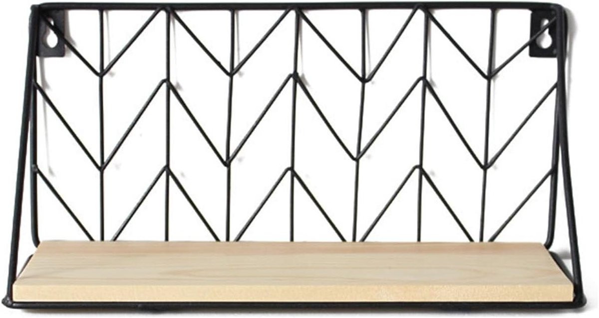 Merkloze houten drijvende wandplank voor in de keuken, badkamer of werkkamer, Breedte: 29,5 cm