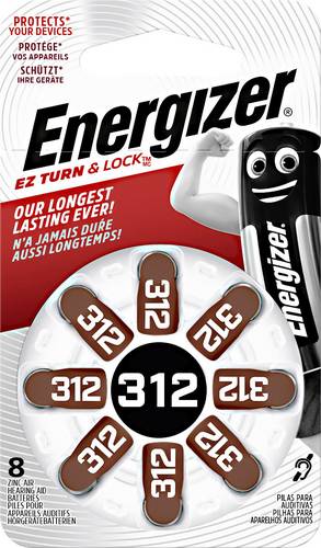 Energizer Knopfzelle ZA312 1.4V 8 St. 160 mAh Zink-Luft Hearing Aid PR41
