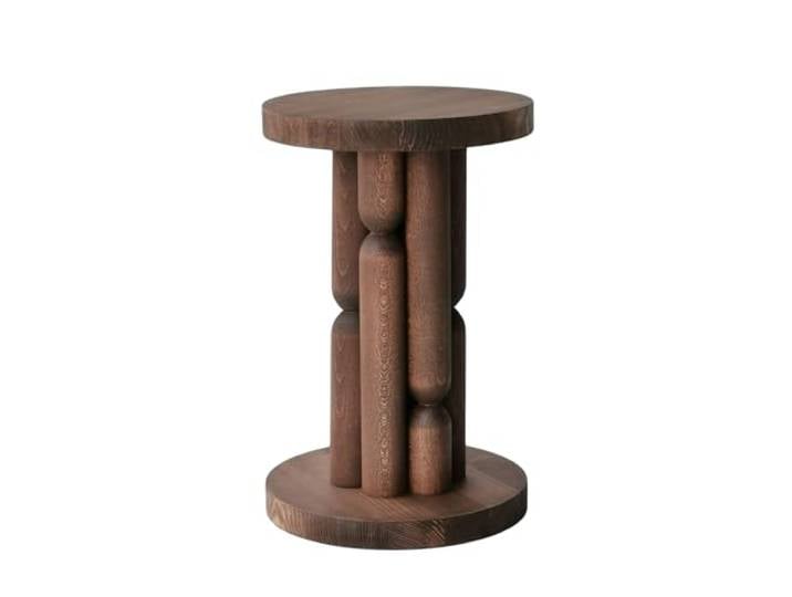 Hanah Home Moderner Beistelltisch, Massivbraun, 27 x 42 x 27 cm 100% Buche & Kiefer Stilvoll & funktional für Zuhause & Büro