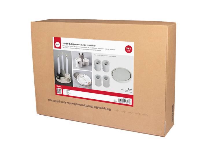 Silikon Giessformen Set Kerzenhalter, inkl. Untersetzer rund