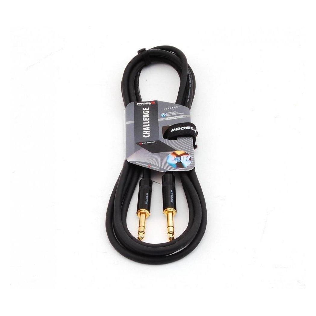 Proel 6,3 mm Stereo-Stecker-Kabel, 10 m, schwarz (10 m) (PRCHL140LU10)