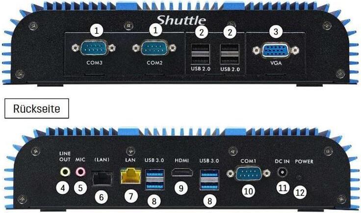 Industrie Box-PC lüfterlos Core i5-1235U 8GB 256GB SSD Windows 10 IoT