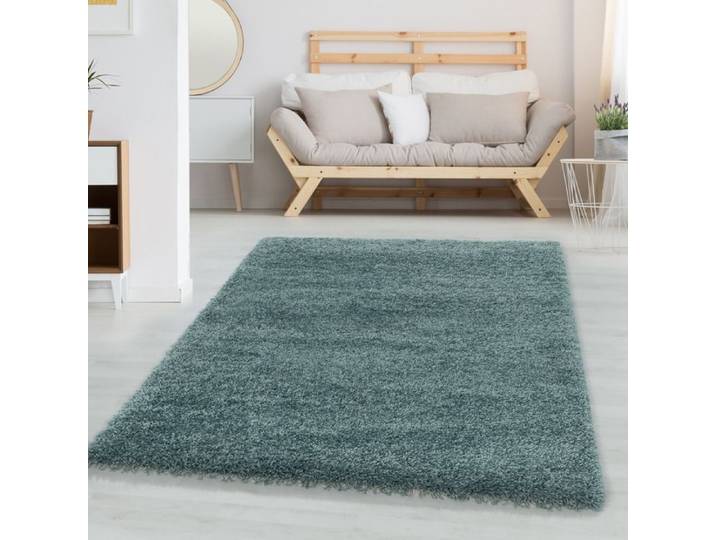 Carpetsale24 Uni Tapis de Salon Shaggy Uni Tapis Bleu 160x230 cm Chambre Tapis Poil Long Moelleux et Doux