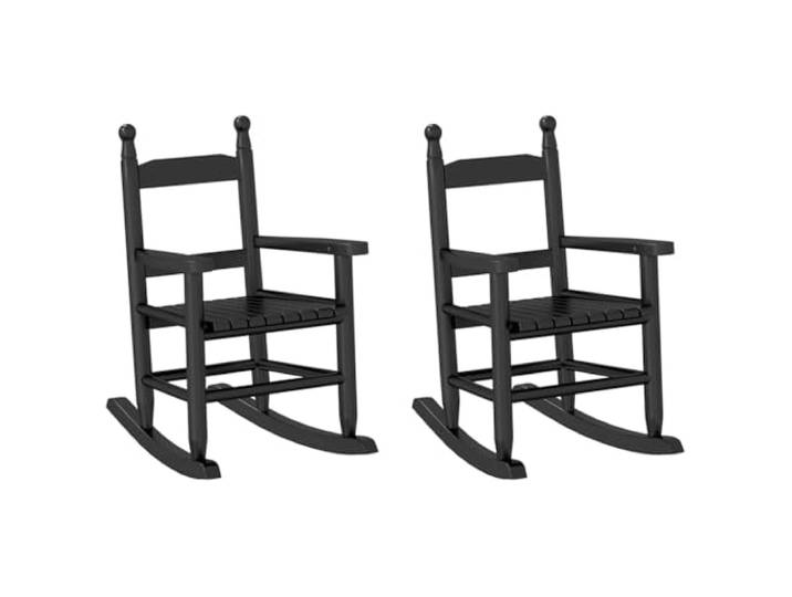 HFXHIJXQ Schaukelstuhl 2er Set Schwarz Massivholz Pappelholz 36x46,5x57 cm Stabiles Schaukelstuhl Set aus Pappelholz für Terrassenbereich, Veranda oder Schlafzimmer mit komfortabler Sitzfläche.