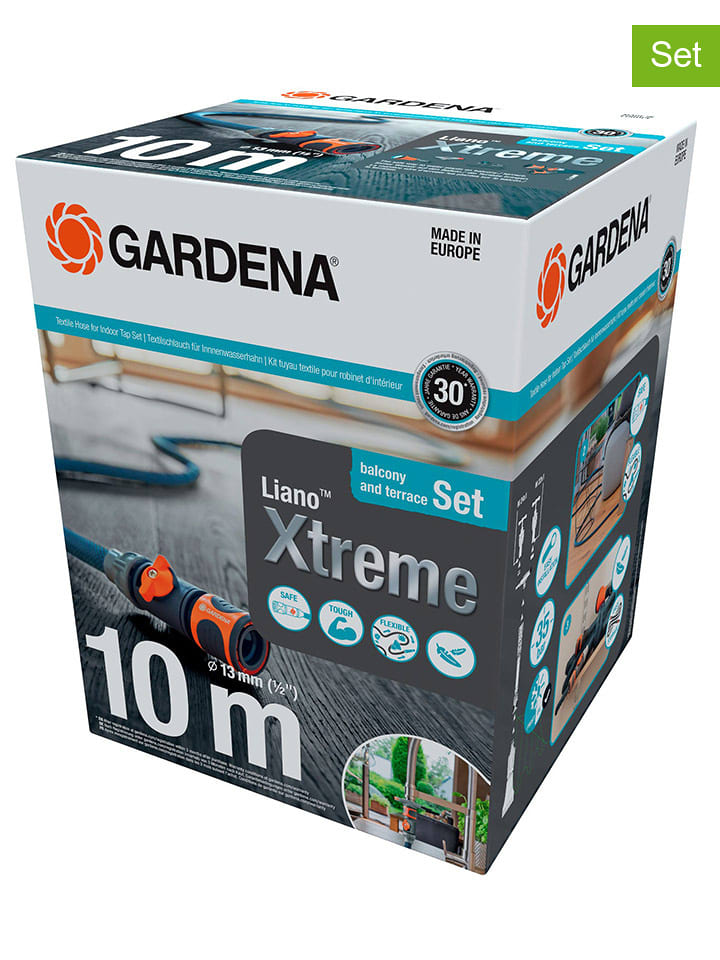 Gardena 4tlg. Textilschlauch-Set "Liano Xtreme 1/2" in Schwarz - onesize