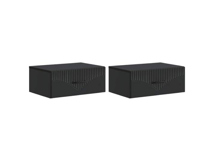 Heofavd Wandnachttisch 2er Set Schwarz 49x34,5x20 cm Hängenachttisch