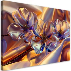 LEINWANDBILD Glasblumen in Seide 60x40cm