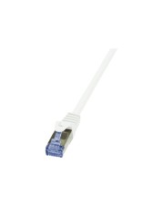 LogiLink PrimeLine Patch-Kabel RJ-45 M M 1 m SFTP PiMF CAT 6a gepresst glatt halogenfrei weiß (CQ3031S)