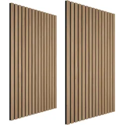 tectake Akustikpaneele Sonic Wall Holzoptik MDF Echtholzfurnier Schallabsorber Wandpaneele Scandi-Style Eiche 120x60cm 2er Set Schalldämmung