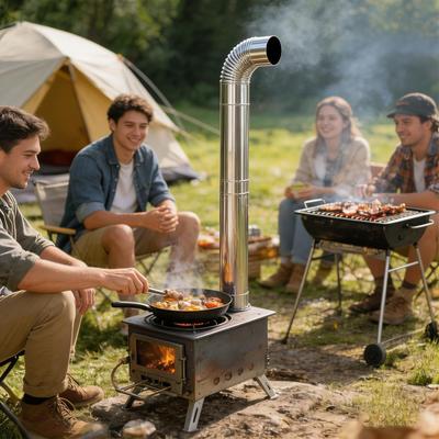 Smart Shopping Spot Stainless Steel Stove Pipe Elbow Chimney Connector For Wood Stove And Outdoor Camping Stainless Steel Stove Pipe Elbow Chimney Connector For Wood Stove And Outdoor Camping