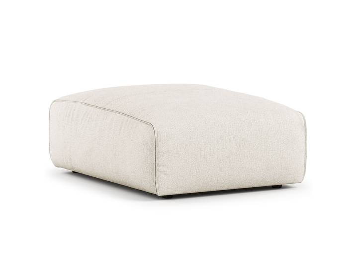 Repose-pieds capitonné 81 x 38 x 100cm Blanc/Beige Tissu Amaris: Crème