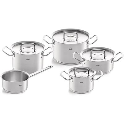 Topf-Set FISSLER "ORIGINAL-PROFI COLLECTION Edelstahl-Topfset", silber (silberfarben), Töpfe, mit breitem Schüttrand, Kaltmetallgriffen. Made in Germany