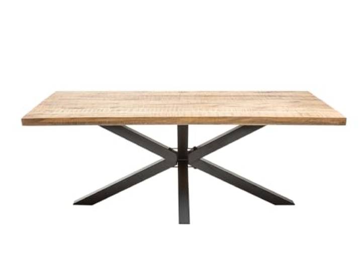 Riess Ambiente Esstisch Galaxie - 160x90cm - Natur - Mangoholz Metall Sterngestell, Gestell: schwarz, individuelle Maserung, pflegeleichte Oberfläche