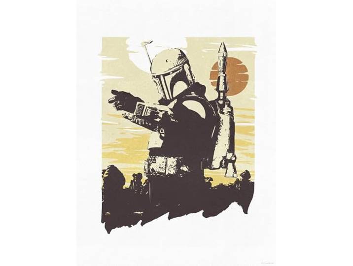 Komar Wandbild- Star Wars Boba Fett Illustration Target - Größe 30 x 40 cm - Poster, Kinderzimmer, Dekoration - gerollt ohne Rahmen