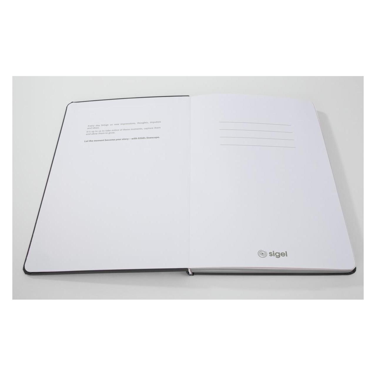 Sigel Notizbuch A5 Linescape dunkel-/hellgrau (A5, Kariert, Harter Einband) (LS206)