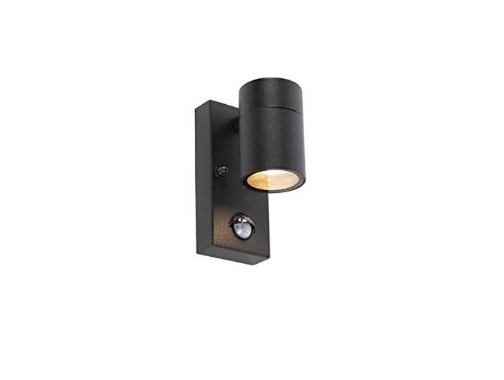Qazqa solo - Applique murale avec détecteur - 1 lumière - L 7 cm - Noir - Moderne - éclairage extérieur