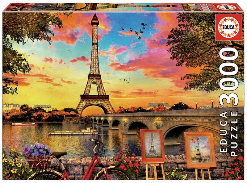 Puzzle 3000 pcs Coucher de soleil à Paris - Educa