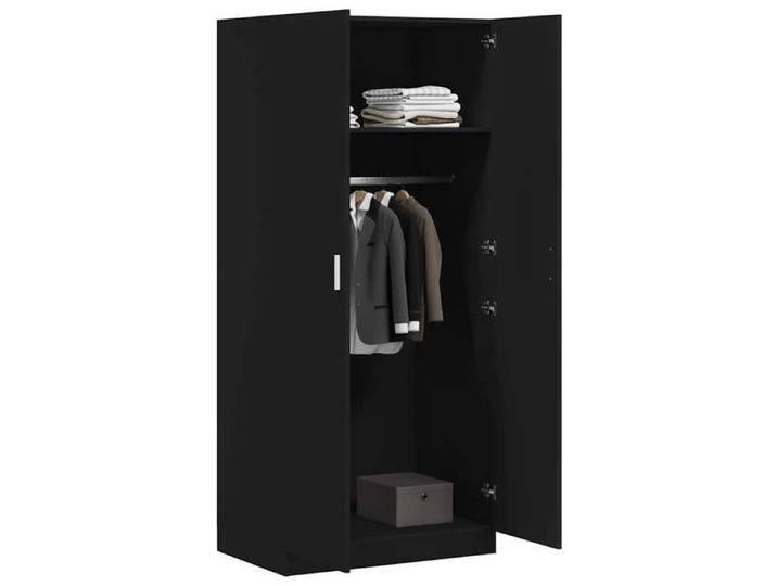 Pratique Armoire de chambre Cabinet vêtements/Garde-robe - Noir 80x52x180cm - Bois d'ingénierie A2200461