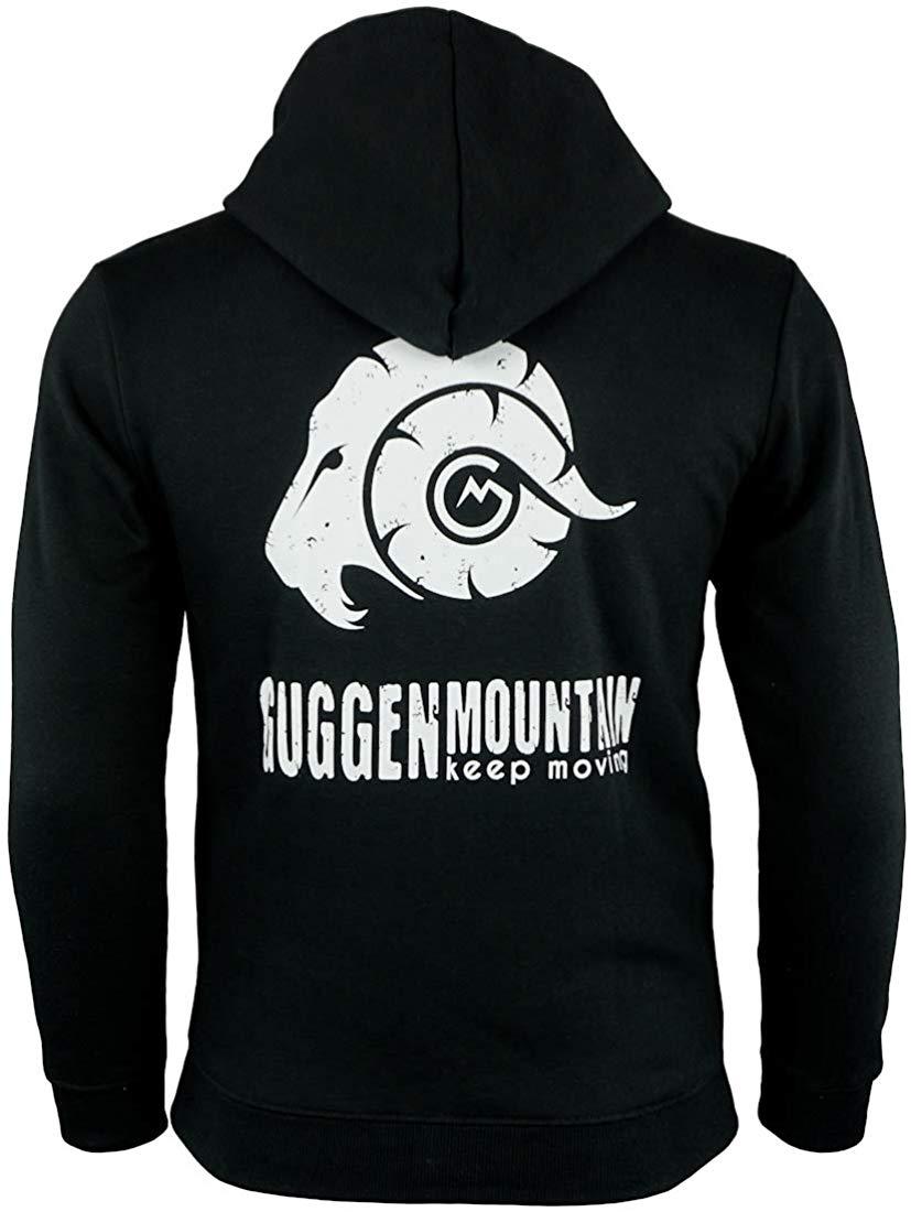 Herren Wandern Kapuzenpullover H06 mit Reißverschluss mit Logo Schwarz