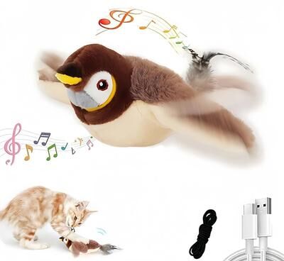 Uplift Picks Rechargeable Flapping Bird Cat Toy Interactive Chirping Sparrow For Cats And Kittens Rechargeable Flapping Bird Cat Toy Interactive Chirping Sparrow For Cats And Kittens