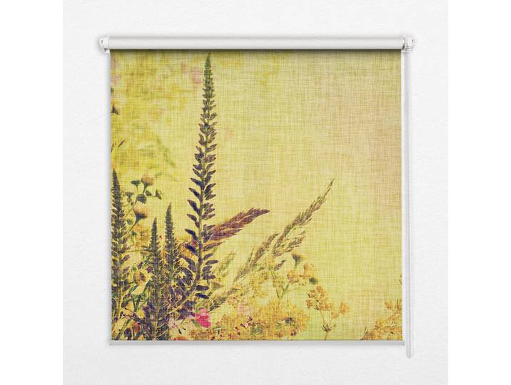 Tulup Innenrollo - Fensterrollo - Rollo - 60x40 cm - Pflanzen, Gelb, Kunststoff, Rechteckig, 60x140x0.5 cm, Heimtextilien, Vorhänge, Rollos