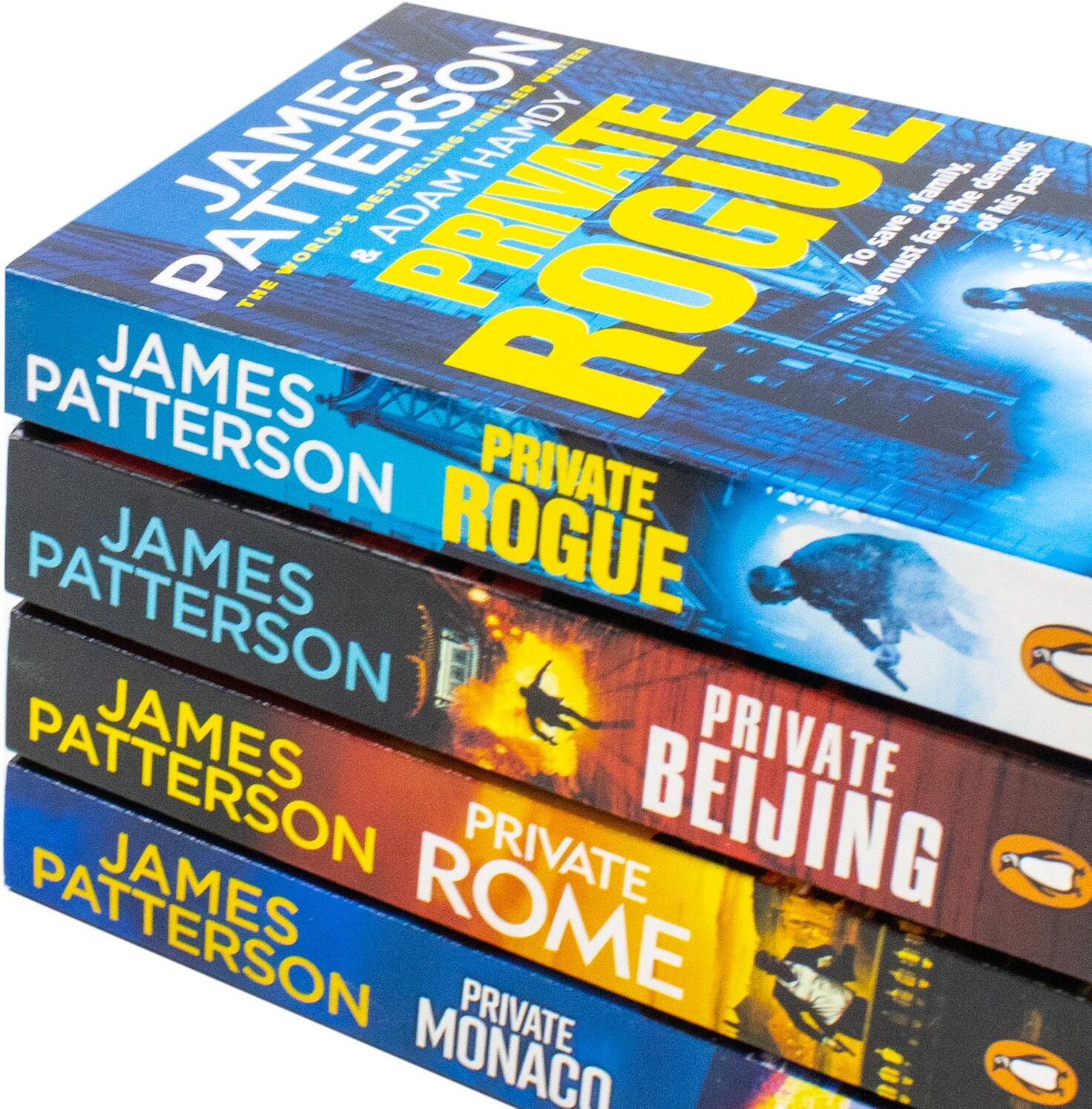 Penguin James Patterson Private Series 4 Books Collection Set (Books 16-19) (Private Rogue, Private Beijing, Private Rome, Private Monaco)