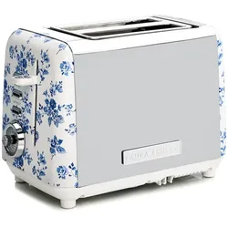 Laura Ashley – 2 Toastschlitze-Toaster, 7 Stufen, Brötchenaufsatz, Auftaufunktion, einstellbarer Bräunungsgrad – China Rose Design von VQ