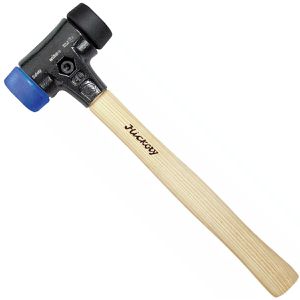 Wiha Schonhammer Safety, 26649, Kopf-Ø 30mm, 2 Gummieinsätze, mit Hickoryholzstiel