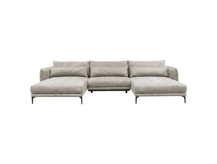 Mid.you Wohnlandschaft Lagacy U, Grau, Metall, 3-Sitzer, U-Form, 368x193 cm, Liegefunktion, Wohnzimmer, Sofas & Couches, Wohnlandschaften, Wohnlandschaft U-Form