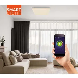 Deckenleuchte Wohnzimmerlampe dimmbar Smart LED RGB Fernbedienung weiß L 50 cm