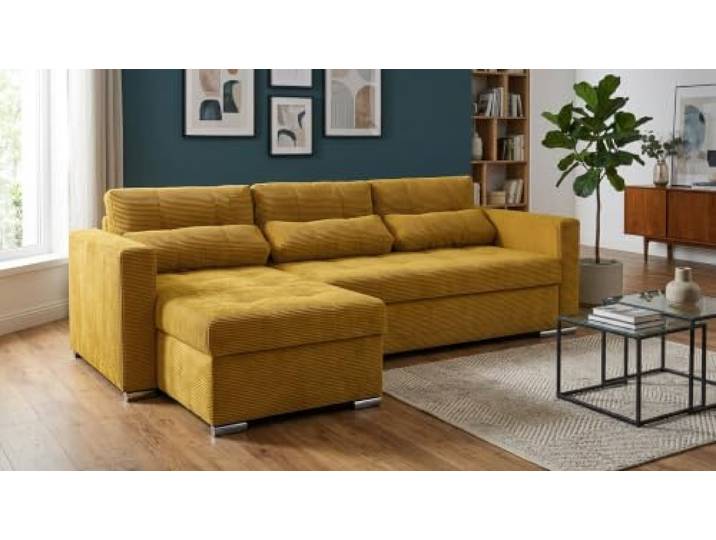 Family Meble Ecksofa Varius Apollo mit Schlaffunktion und 2 Bettkästen, Ecke Links oder rechts montierbar – Variante Apollo 1
