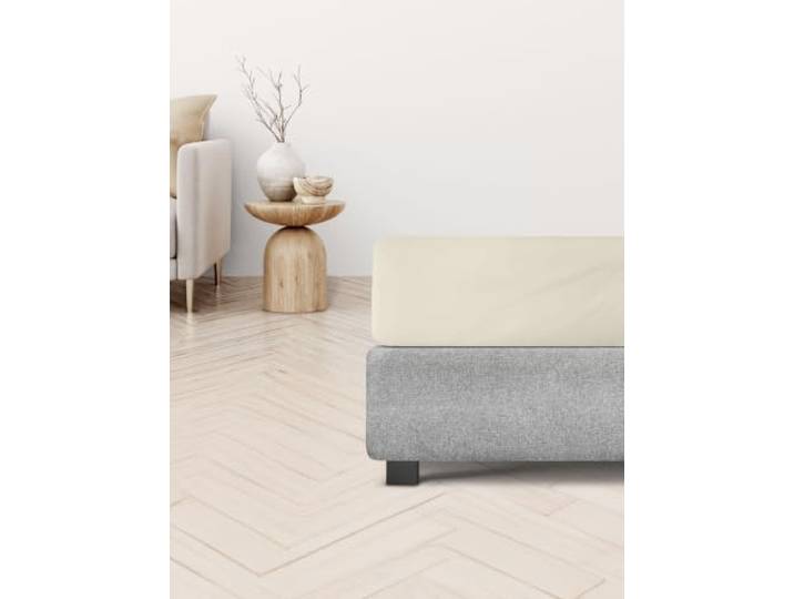 irisette Kuschel-Jersey Spannbetttuch Vesuv 0012, Creme 80, Größe: 90-100 x 200 cm, Matratzenhöhe bis 25 cm
