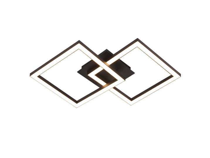 ZMH Led-Deckenleuchte Eis 47/30/6 cm, Schwarz, Metall, LED integrated, 6x47x29.5 cm, Lampen & Leuchten, LED Beleuchtung, LED-Deckenleuchten