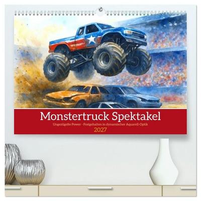Monstertruck Spektakel (hochwertiger Premium Wandkalender 2027 DIN A2 quer), Kunstdruck in Hochglanz