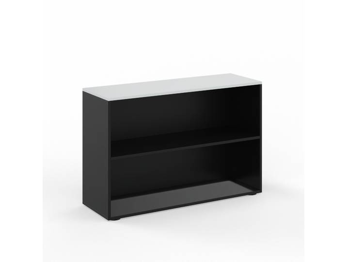 Regal Tradingzone GO Swiss 120.0 x 40.0 cm, Schwarz/Weissgrau, 2 Ordner hoch, Neu - Optimal für Büro und Organisation