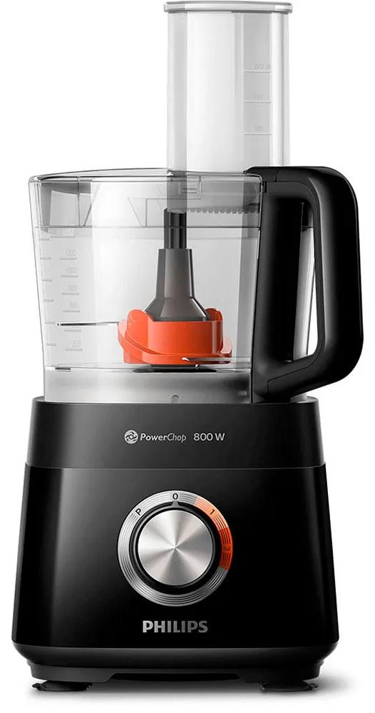 Philips Viva Collection Compacte keukenmachine HR7510/10, zwart, 2,1 liter
