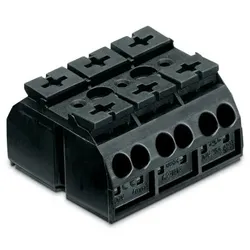 Wago 862-503 4-Leiter-Geräteanschlussklemme,ohne PE-Kontakt,3-polig,schwarz 862503  - 250 Stück