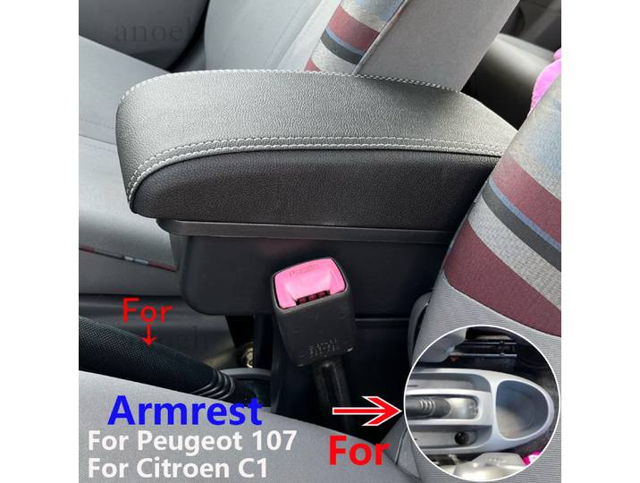 Accoudoir de voiture pour cristaux et C1, détails intérieurs, installation simple, accessoires de voiture, boîte pour KIT 107, Toyota Aygo BJ