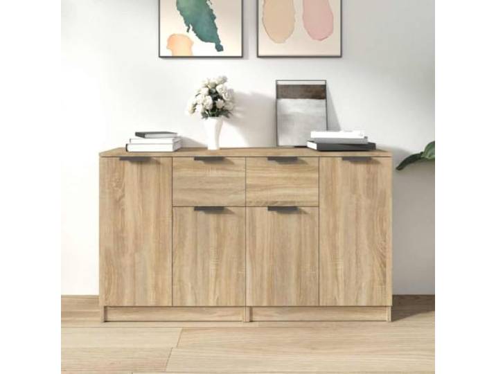 RJPLMFV Anrichte, 2 Stück, Sonoma-Eiche, 60 x 30 x 70 cm, Holz Glatte Oberfläche, leicht zu reinigen, feuchtigkeitsbeständig, geräumige Aufbewahrung, robuste Oberseite für Dekoration