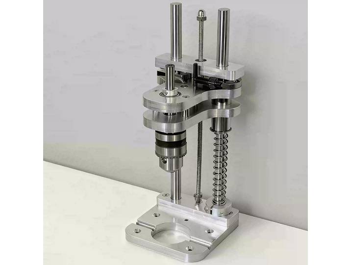 Support de perçage pour le travail du bois, outil de positionnement vertical à profil en aluminium, mini support de perceuse de bureau pour perceuses sans fil et bricolage