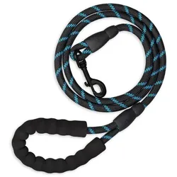 Relaxdays Gepolsterte Hundeleine schwarz 150 cm Blau,Grau,Schwarz