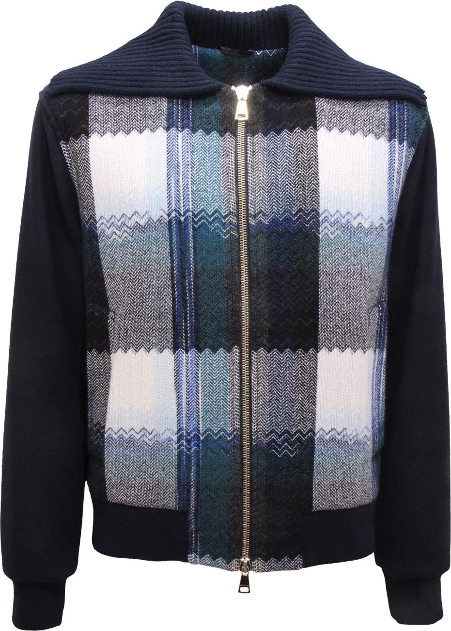 N1582 Giubbotto Uomo Missoni Man Wool Jacket Blue