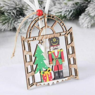 Snug & Styled Rustic Walnut Soldier Wooden Christmas Tree Ornament Set For Holiday Decor b