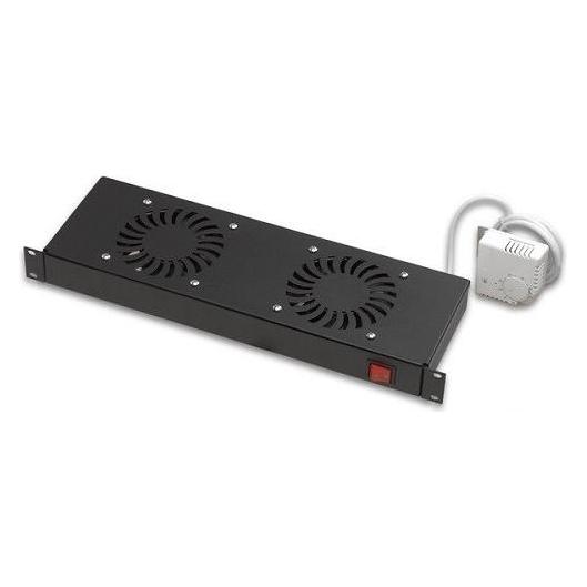Legrand Rackszekrény ventilátor 19"- 1U, 2 ventilátor, termosztát, 160m3/óra, Fekete (HALLEGE44HV2FT01M50)