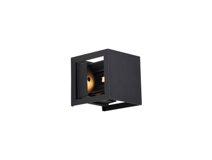 Applique Murale Moderne Noire Incl. LED IP44 - Edwin Quadro