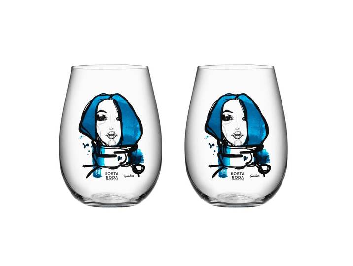 Kosta Boda Verre All about you 57 cl lot de 2 miss you (bleu)