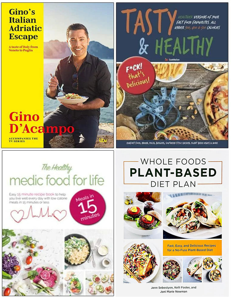 Various Publishers Gino's Italian Adriatic Escape 4 Books Cookery Collection Set - Gino D'Acampo & Others - Paperback - Healthy Italian & Plant-Based Recipes for Adults