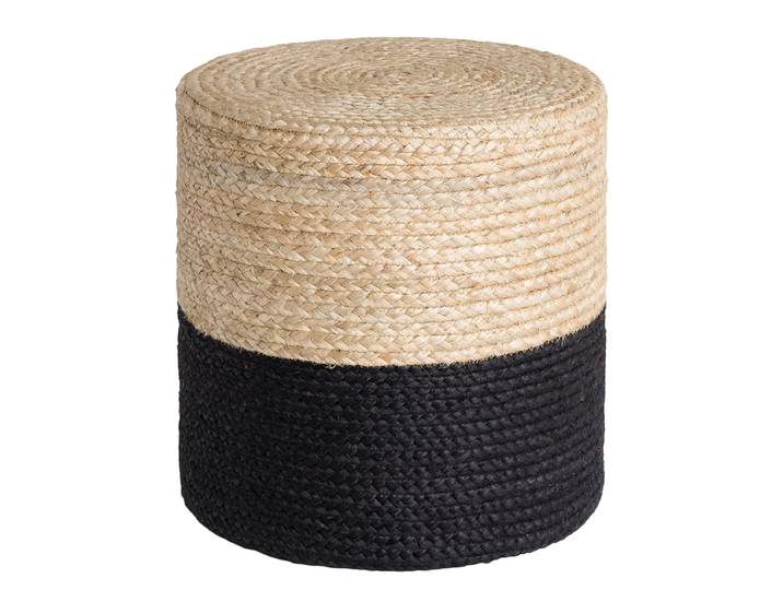 Jute-Pouf Looma 40 x 40 x 40cm Schwarz/Gold/Anthrazit/Gold